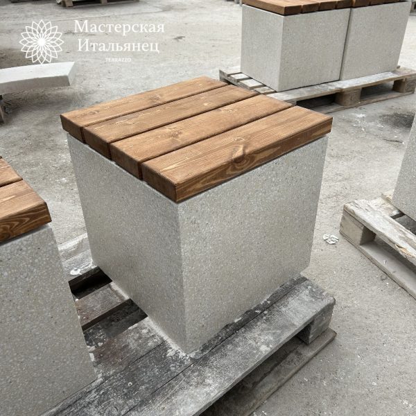 Скамейка ЕвроБлок 50 бетон, мытый камень